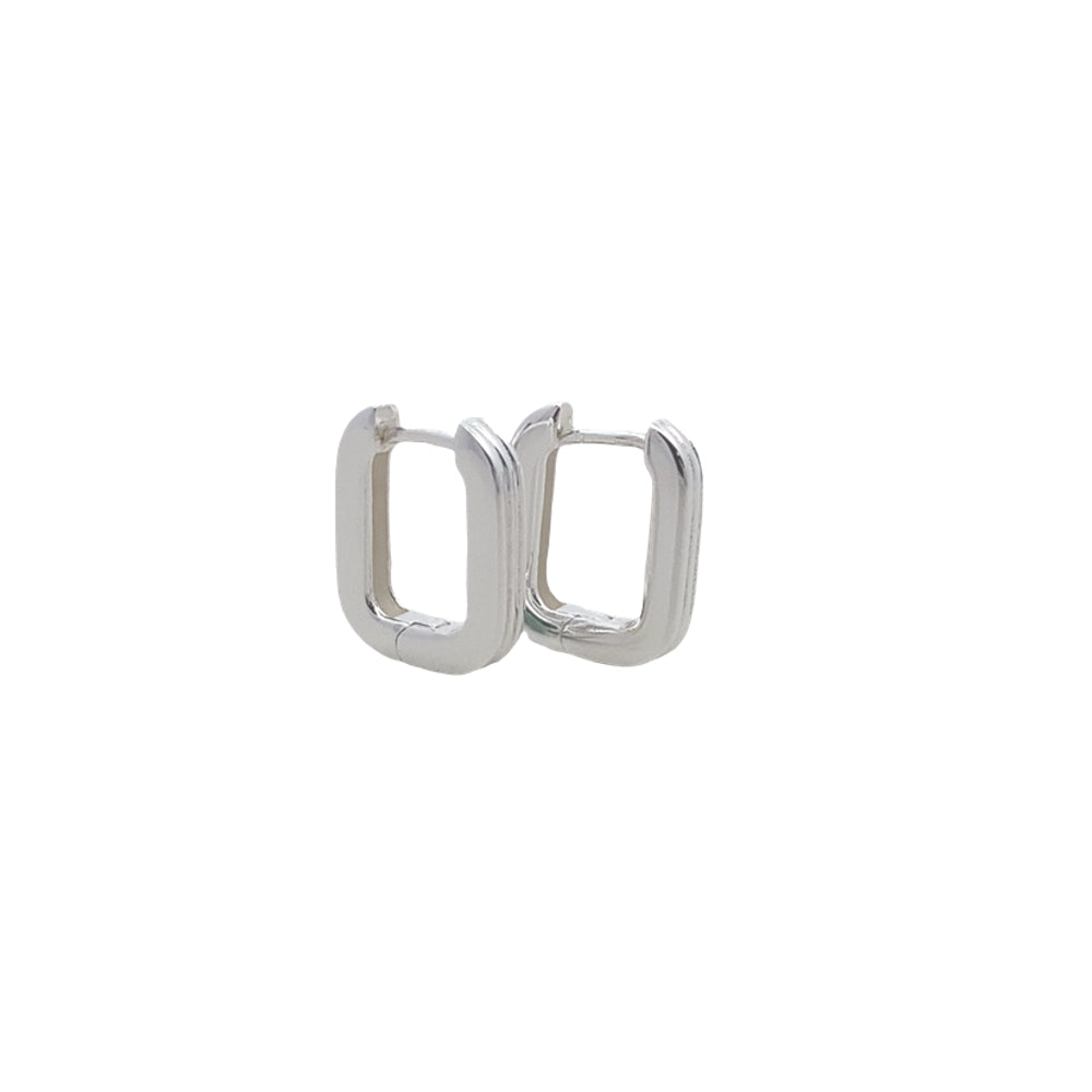 E8058 SILVER 5MMX8MM PLAIN U HOOP EARRNG 1.8G