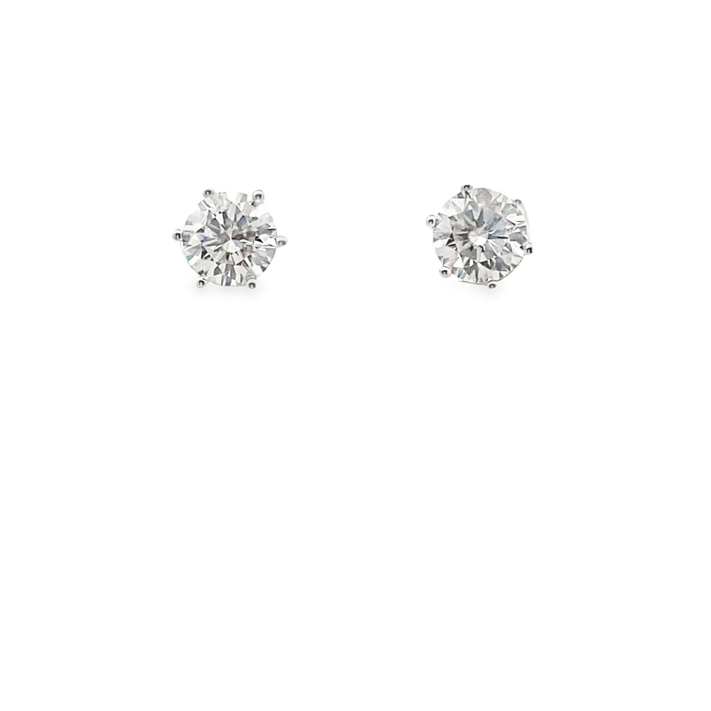 E8075 SLVR 6.5MM RND 1CRT MSSNTE STUD 1.8G