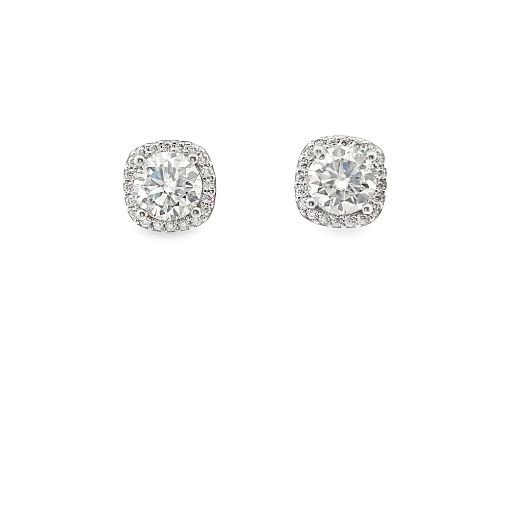E8076 SILVER 7 MM RND 1CRT MOISSNITE N MIDSQR CZSDE STUD 2.88G