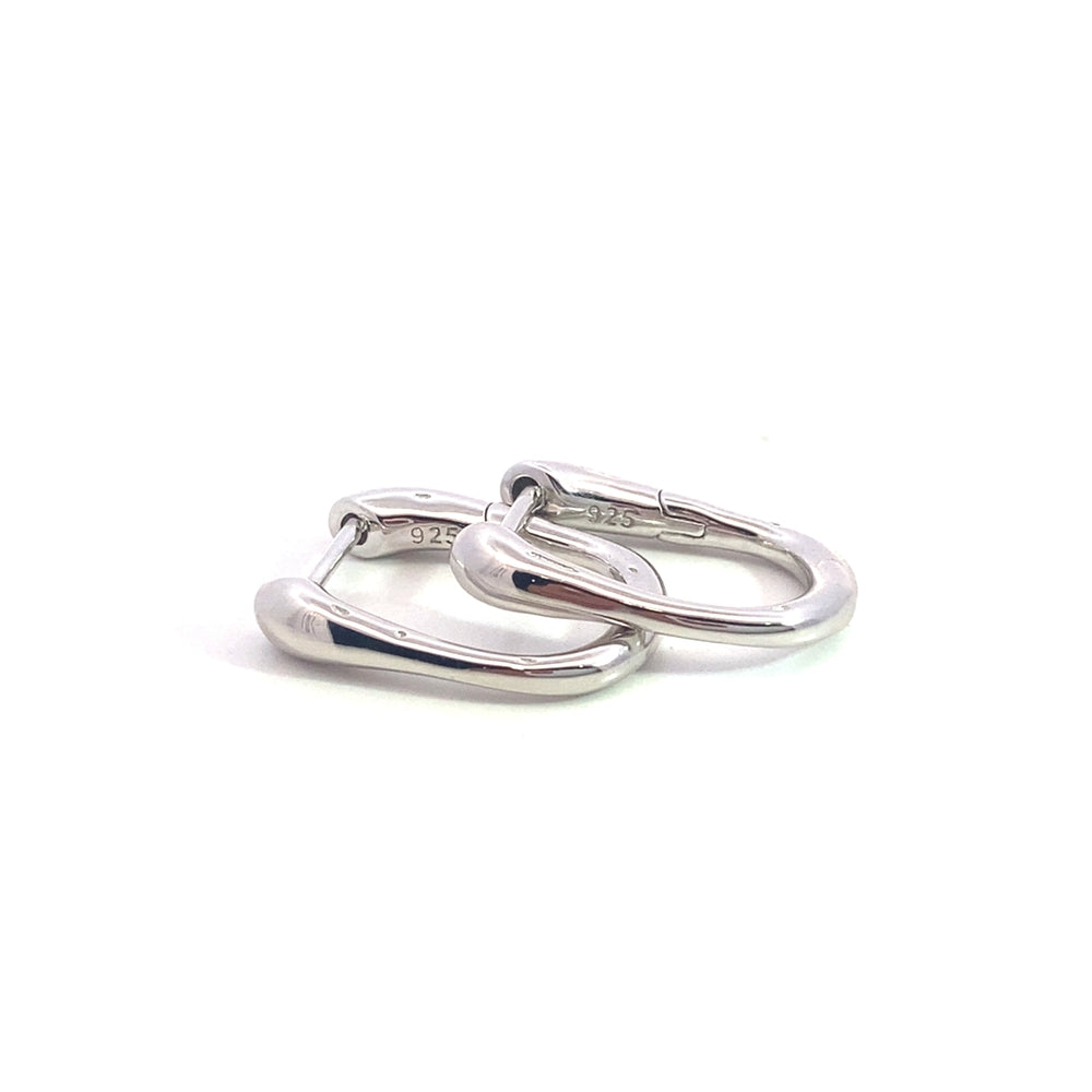 E8087 SILVER USHAPED HOOP CLIP ON EARRNG 3.9G