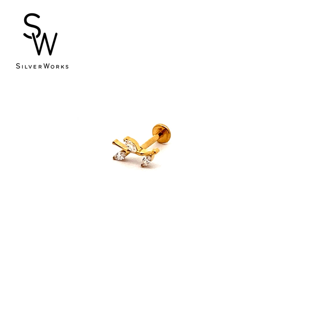 
                      
                        EBP2 3 LEAF WITH CZ TTNM GLDPLTD EARRING 0.2G
                      
                    