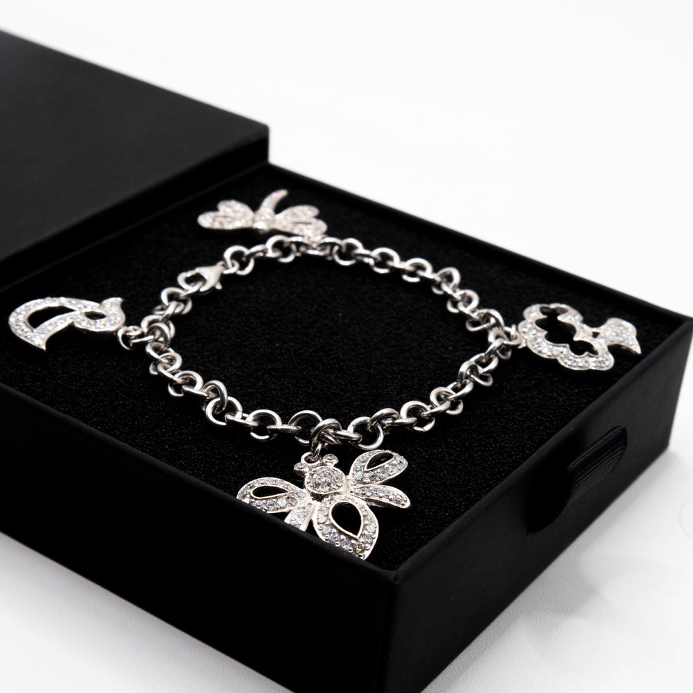 
                      
                        Ebony 925 Sterling Silver Charm Bracelet | SilverWorks
                      
                    