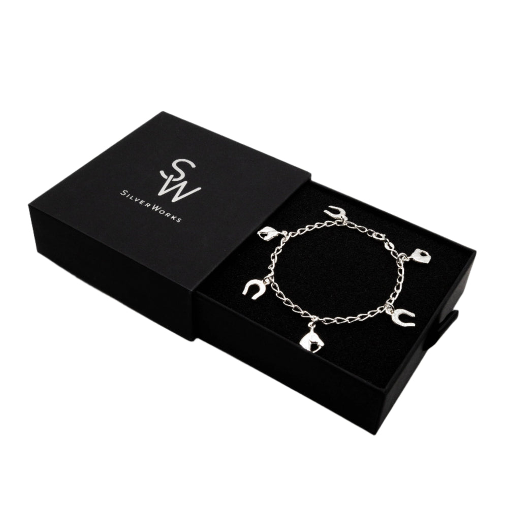 
                      
                        Dante Horseshoe 925 Sterling Silver Charm Bracelet | SilverWorks
                      
                    
