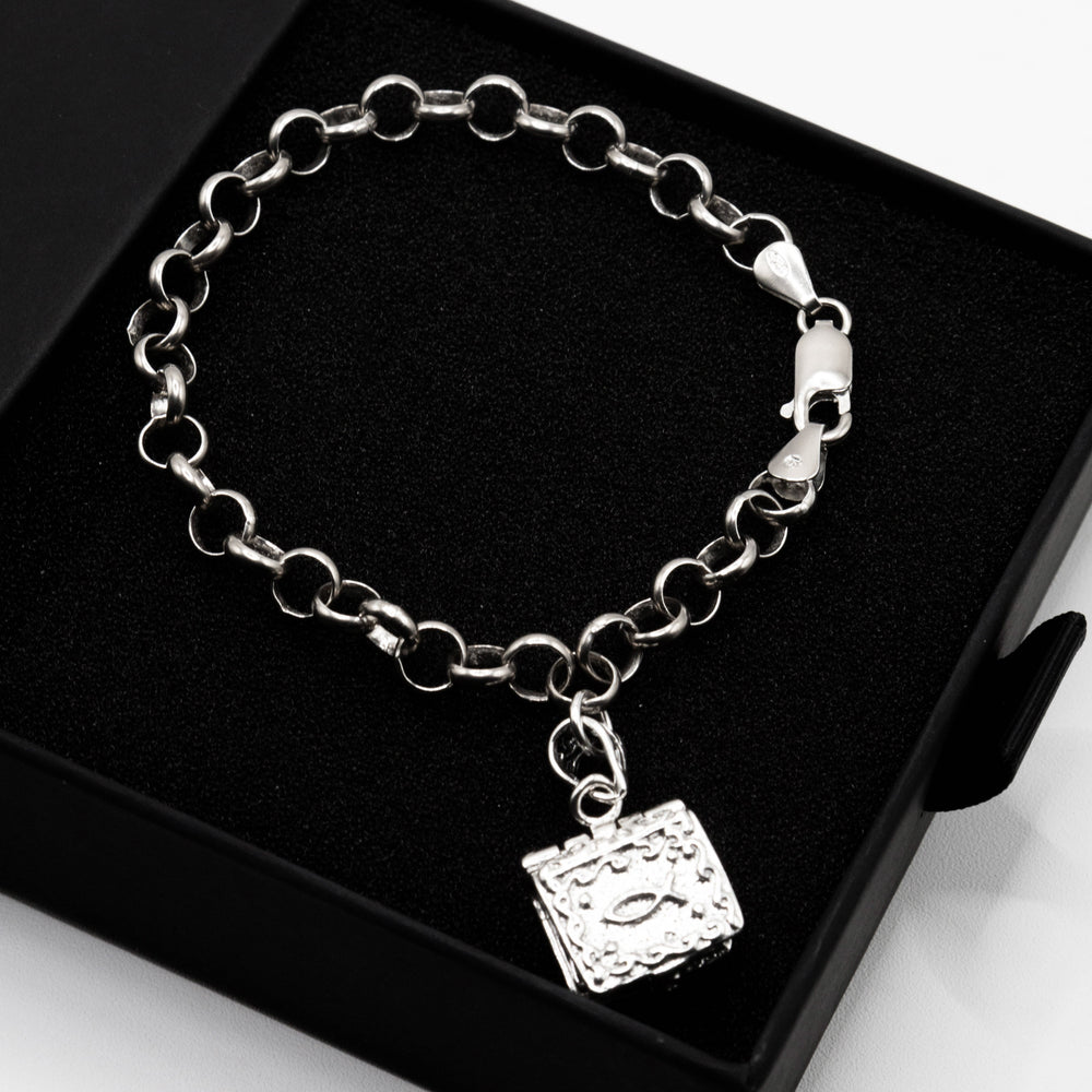 
                      
                        Luke Dangling Prayer Box 925 Sterling Silver Chain Bracelet | SilverWorks
                      
                    