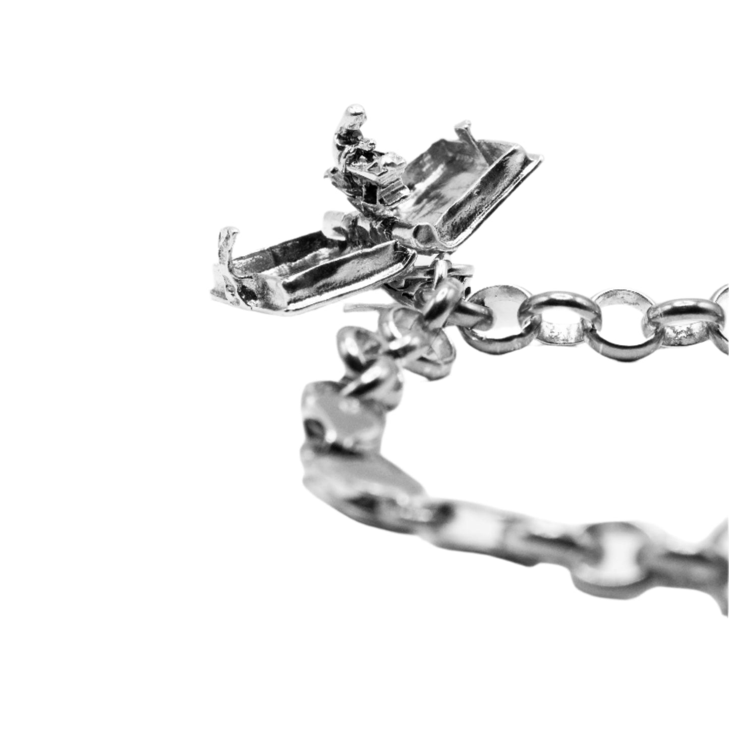 Luke Dangling Prayer Box 925 Sterling Silver Chain Bracelet | SilverWorks