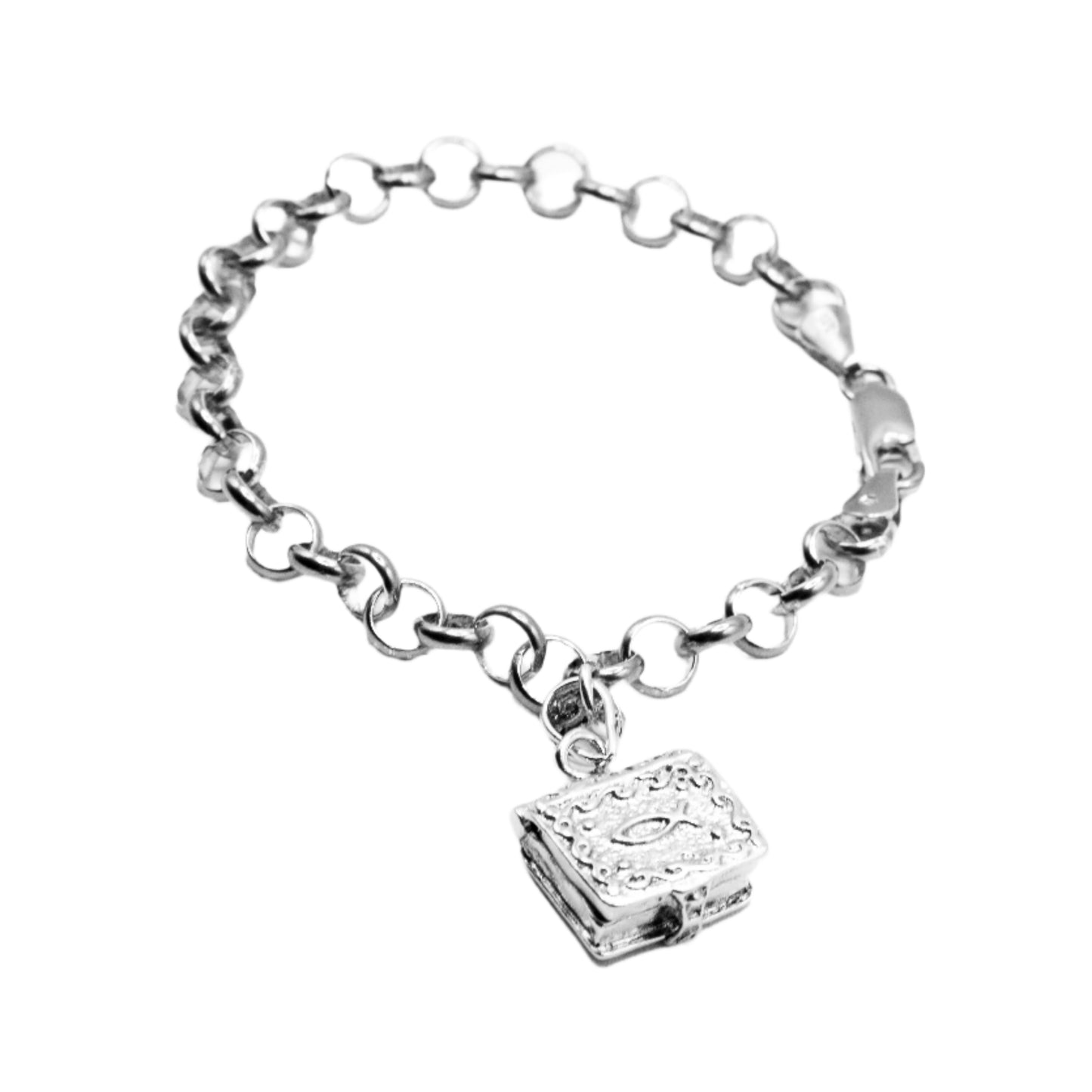Luke Dangling Prayer Box 925 Sterling Silver Chain Bracelet | SilverWorks