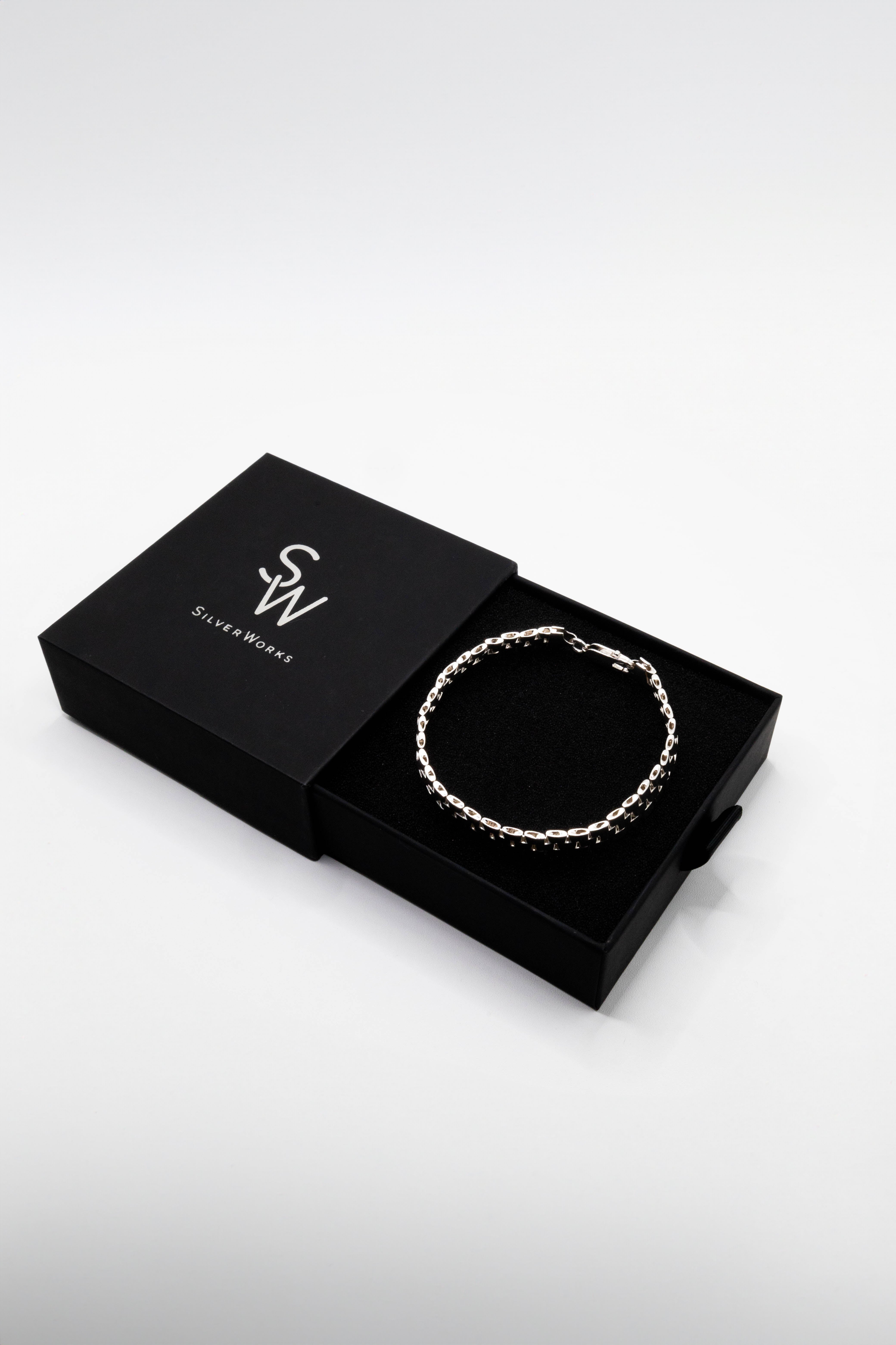 Watch Strap 925 Sterling Silver Chain Bracelet SilverWorks