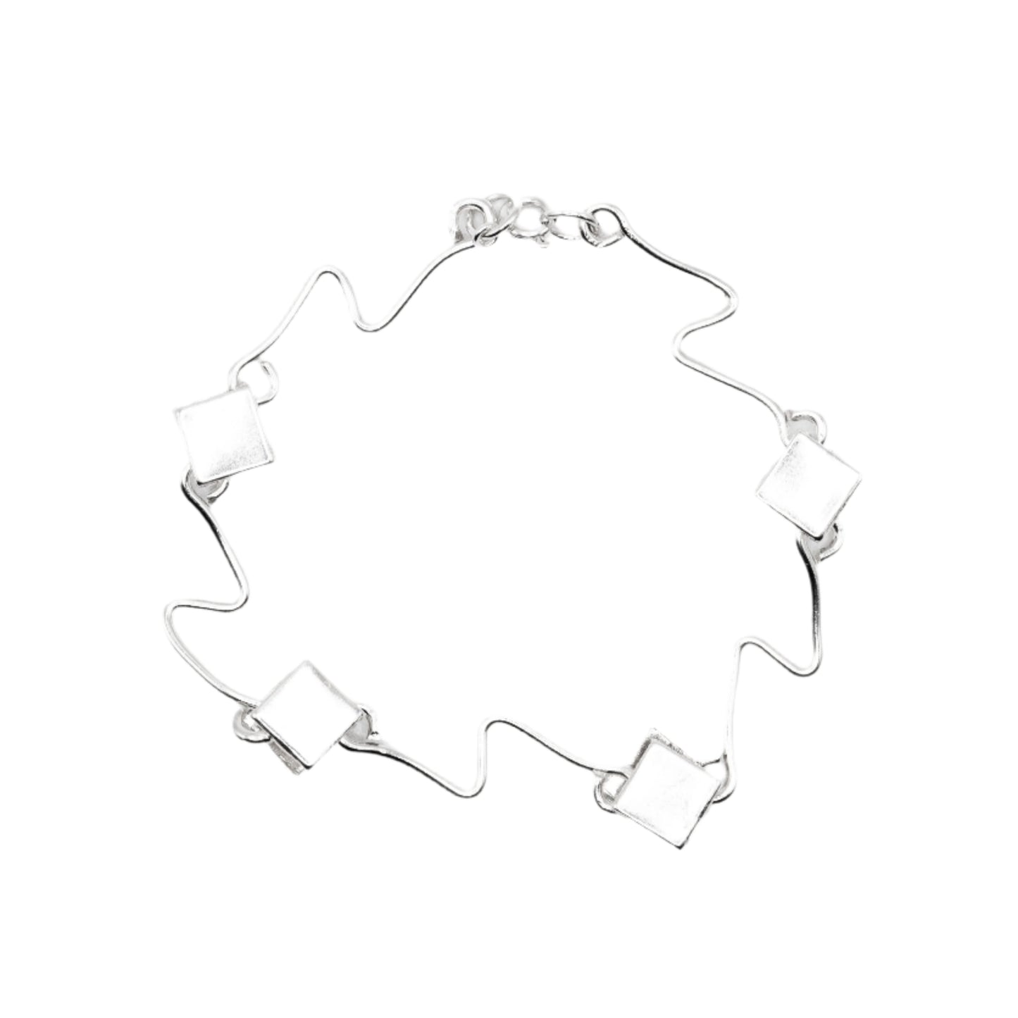 Alaya Square 925 Sterling Silver Bracelet | SilverWorks