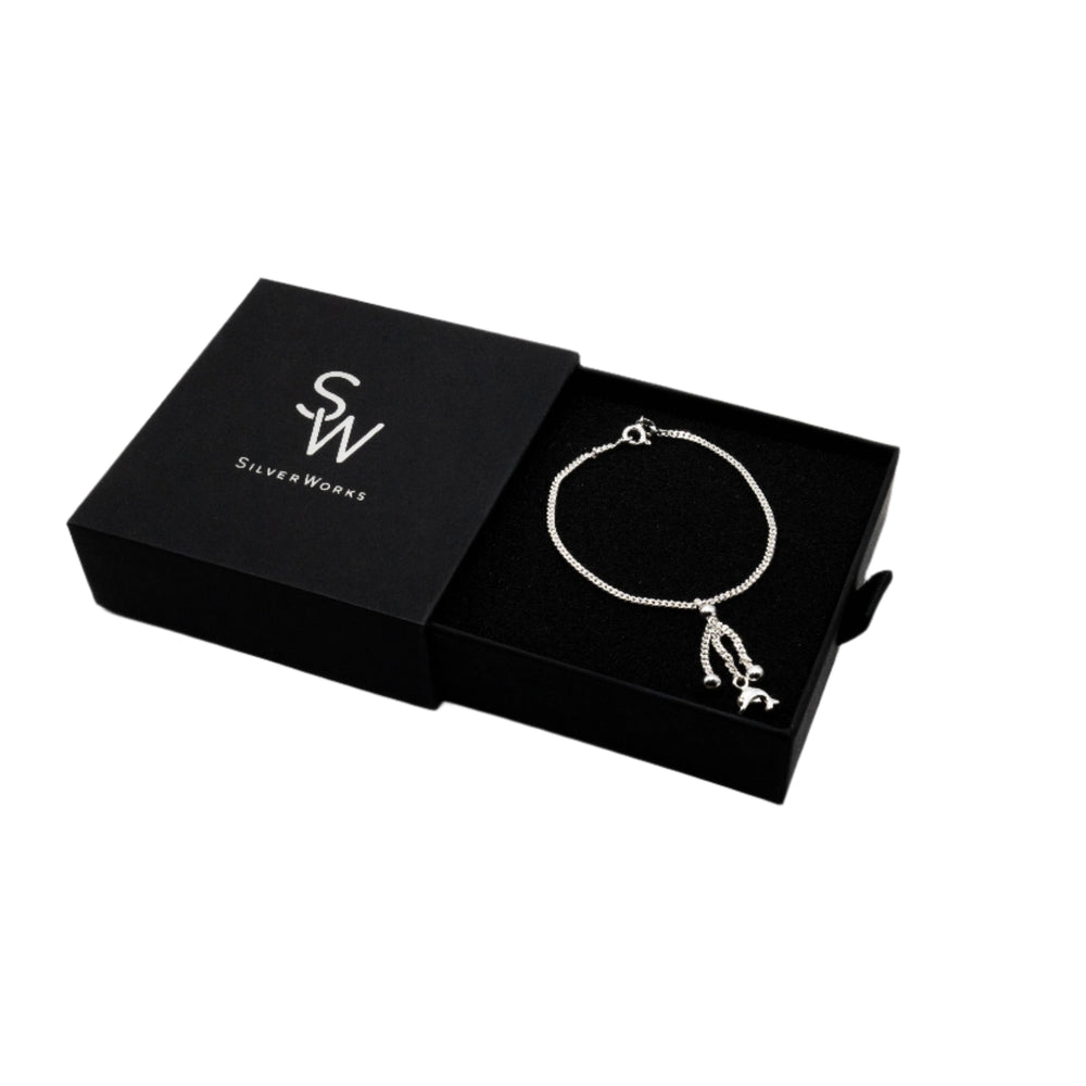 
                      
                        Wade Dangling Dolphin 925 Sterling Silver Chain Bracelet | SilverWorks
                      
                    