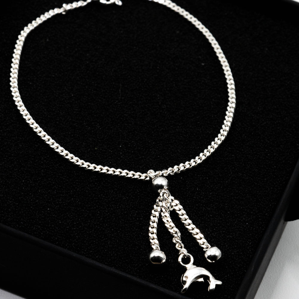 
                      
                        Wade Dangling Dolphin 925 Sterling Silver Chain Bracelet | SilverWorks
                      
                    
