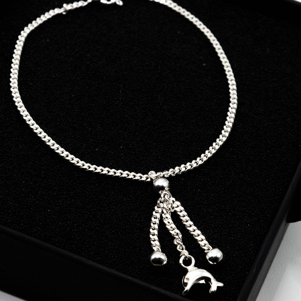 
                      
                        Wade Dangling Dolphin 925 Sterling Silver Chain Bracelet | SilverWorks
                      
                    