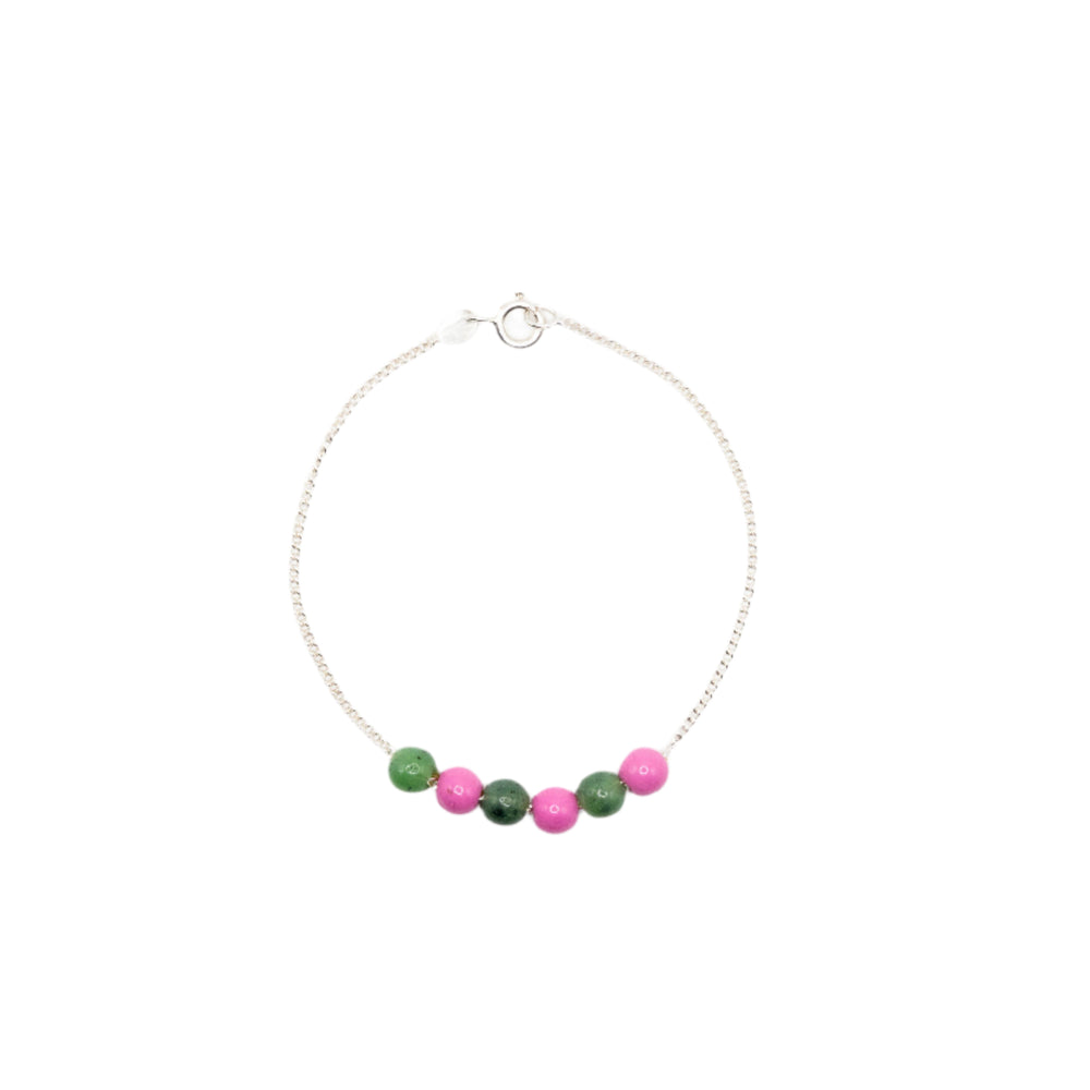 
                      
                        Ciara Multicolor Beads 925 Sterling Silver Chain Bracelet | SilverWorks
                      
                    