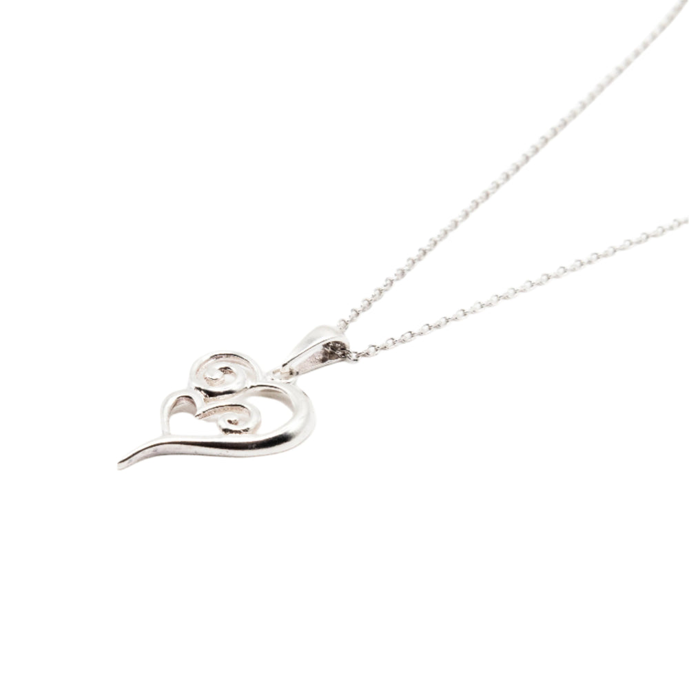 Mother & Child Heart 925 Sterling Silver Pendant Necklace | SilverWorks