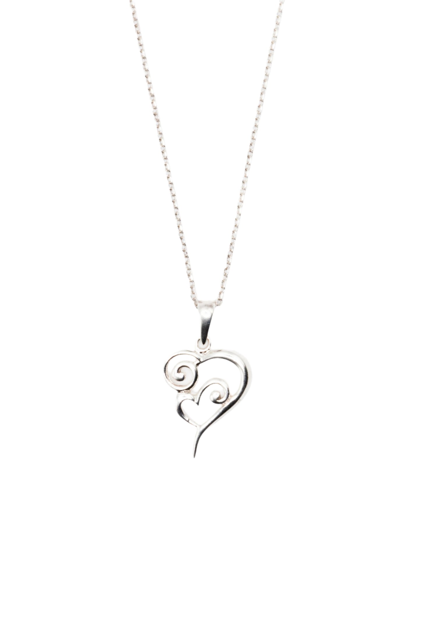 Mother & Child Heart 925 Sterling Silver Pendant Necklace | SilverWorks