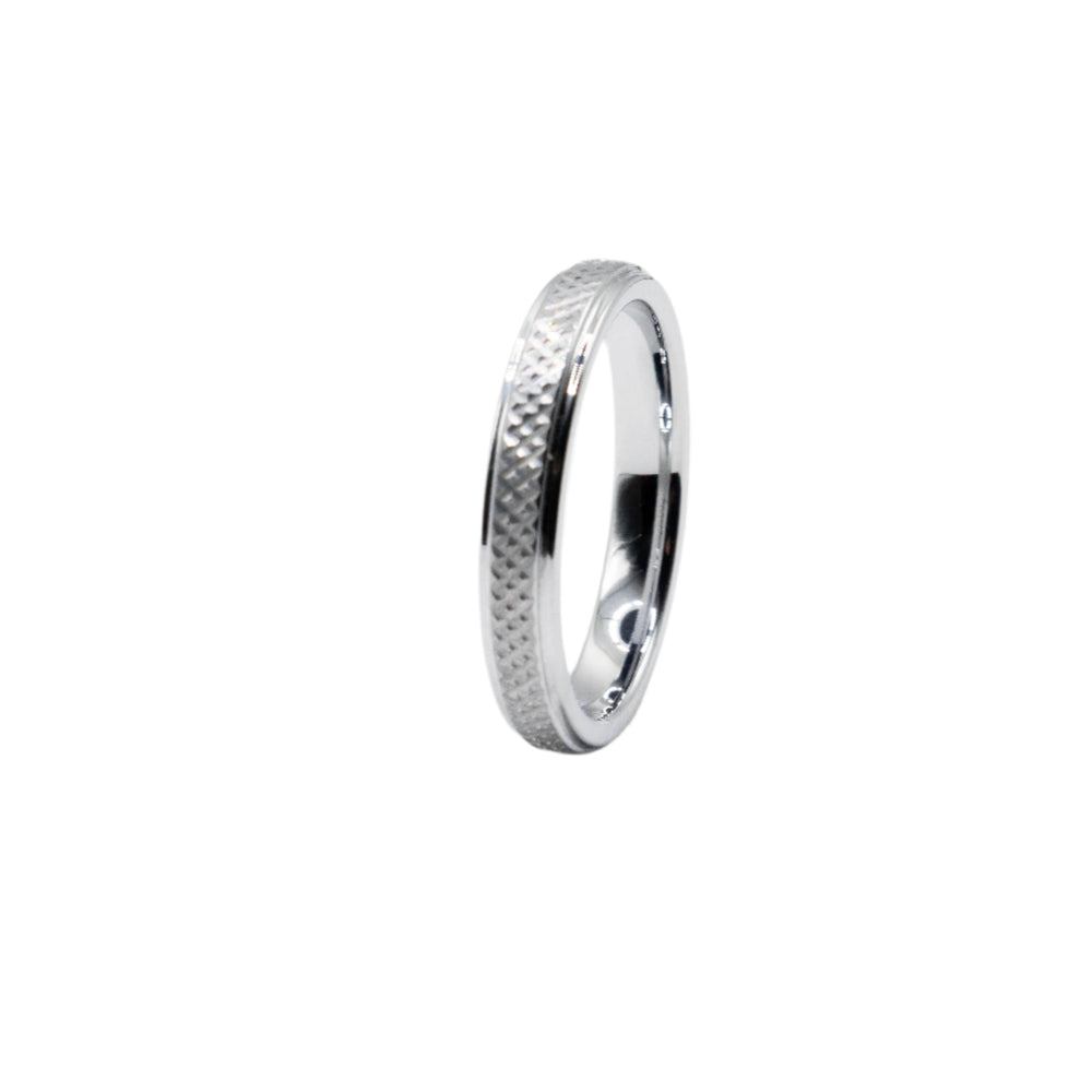 Chad Criss Cross Chemistry Tungsten Wedding Band Ring | SilverWorks
