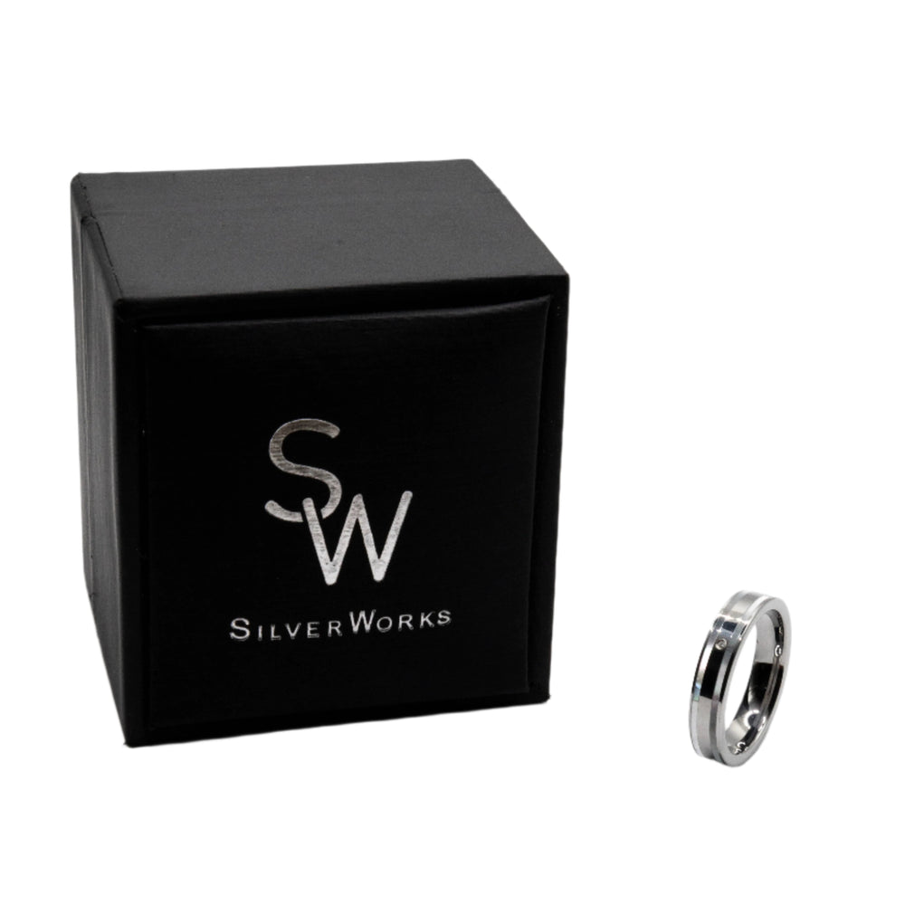 
                      
                        Jodie Tungsten Wedding Band Ring | SilverWorks
                      
                    