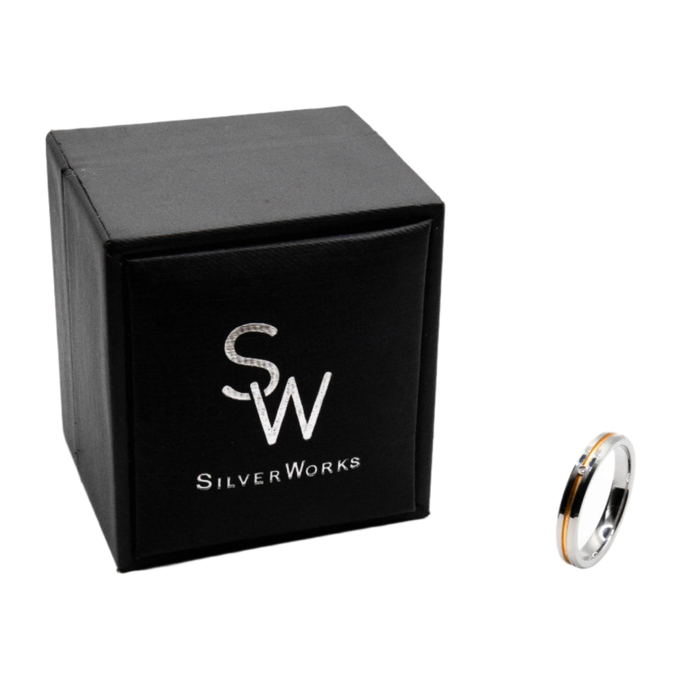 
                      
                        Izumi Two-Tone Tungsten Wedding Ring | SilverWorks
                      
                    