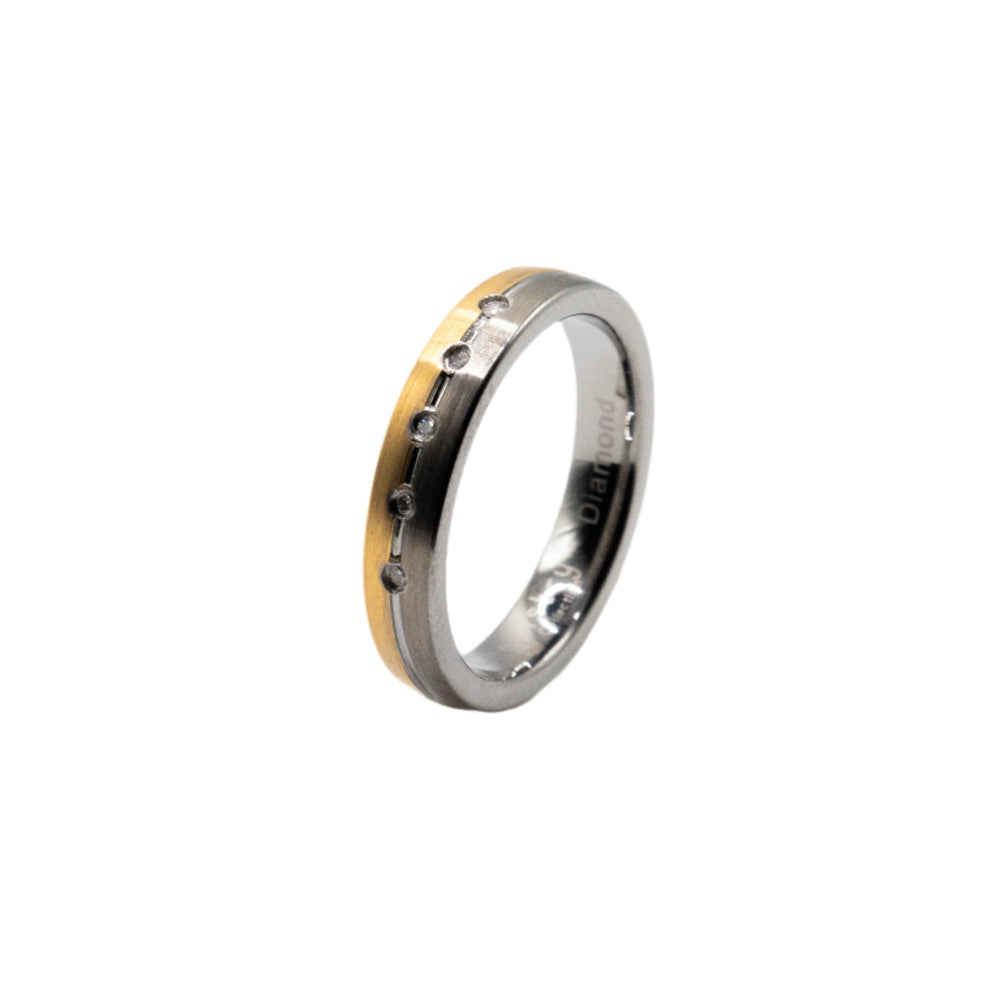 
                      
                        Marlowe Two Tone Diamond Accent Tungsten Wedding Ring
                      
                    