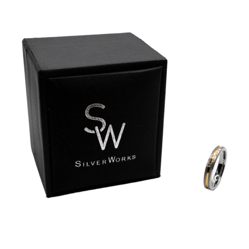 
                      
                        Kelly Tungsten Wedding Ring | SilverWorks
                      
                    