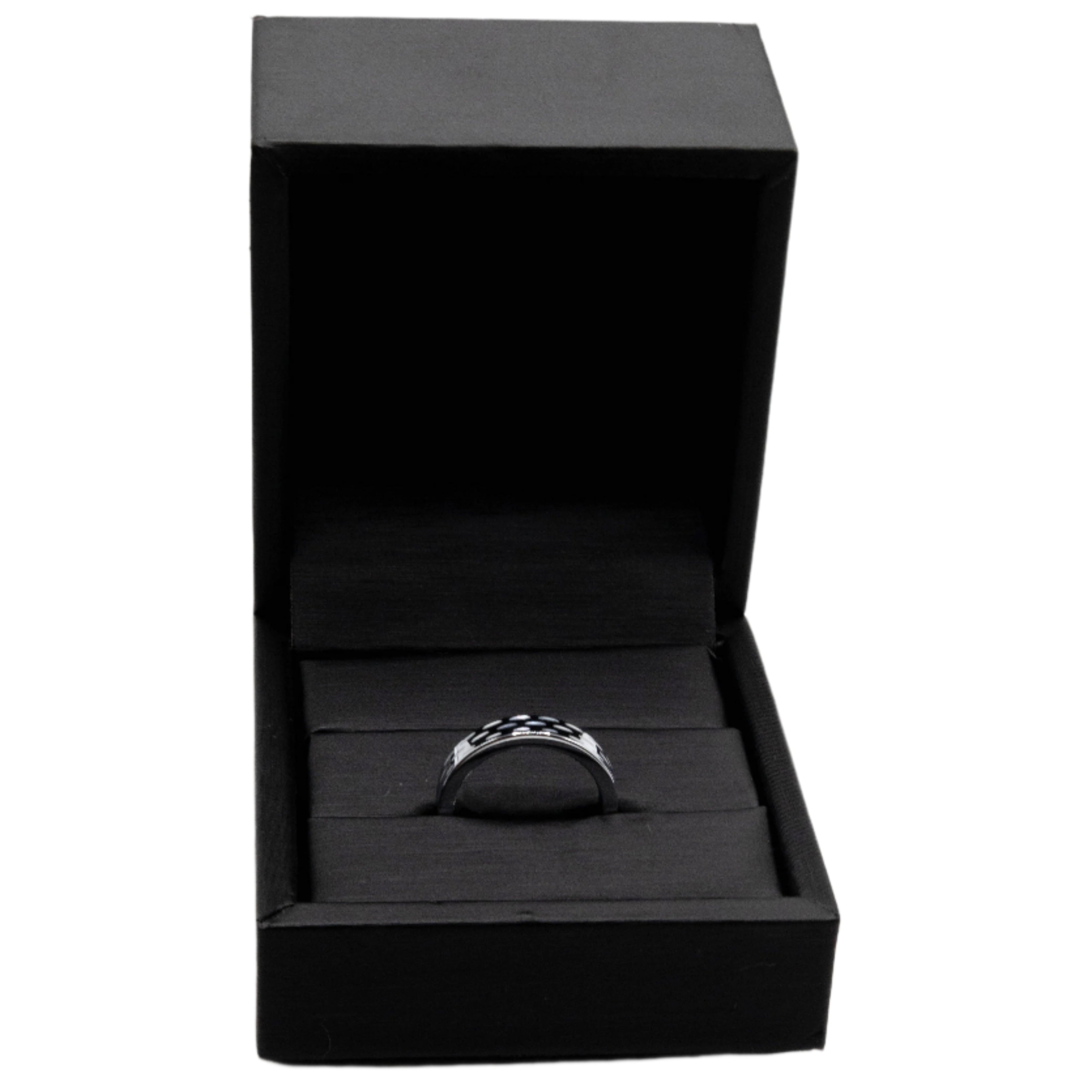 Jensen Chiseled Etched Tungsten Band Ring | SilverWorks