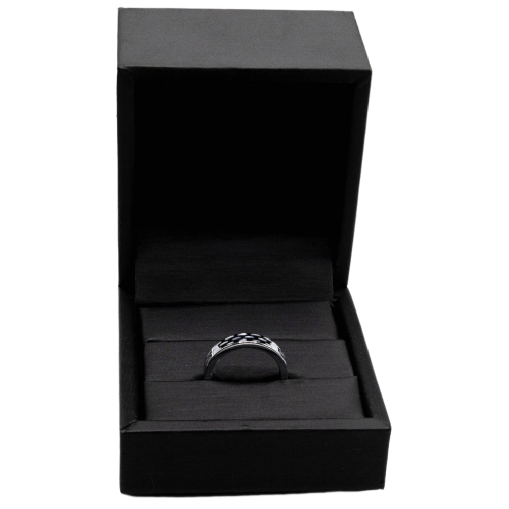 
                      
                        Jensen Chiseled Etched Tungsten Band Ring | SilverWorks
                      
                    