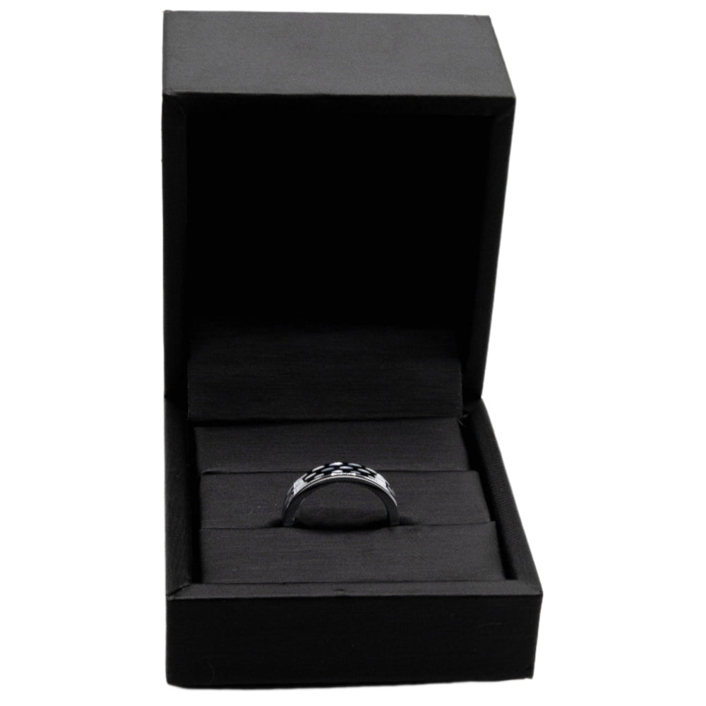 
                      
                        Jensen Chiseled Etched Tungsten Band Ring | SilverWorks
                      
                    