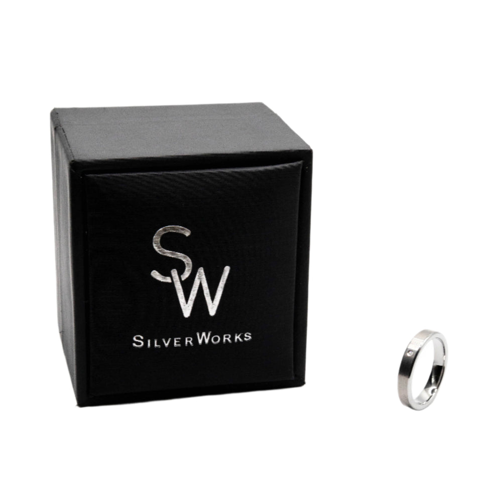 
                      
                        Mabel Tungsten Wedding Band Ring | SilverWorks
                      
                    