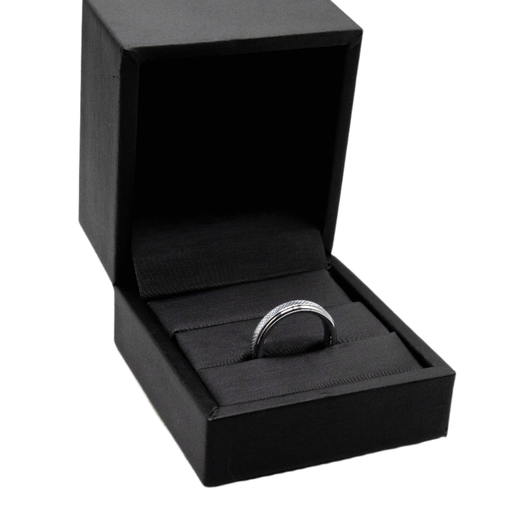 
                      
                        Victoria Embossed Crisscross Tungsten Band Ring | SilverWorks
                      
                    