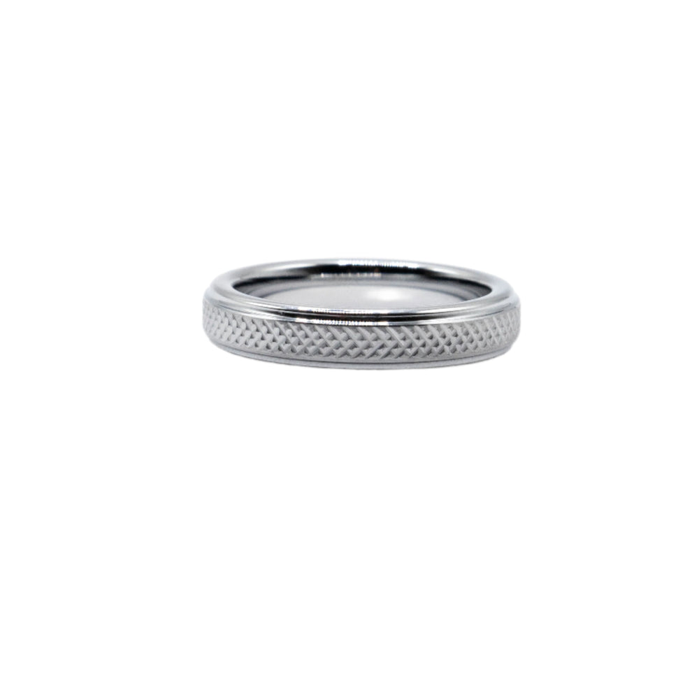 
                      
                        Victoria Embossed Crisscross Tungsten Band Ring | SilverWorks
                      
                    
