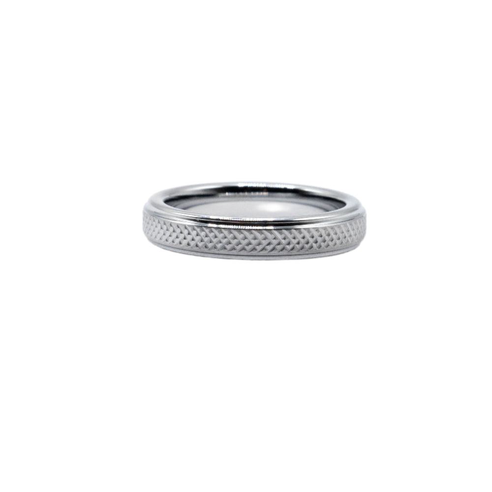 
                      
                        Victoria Embossed Crisscross Tungsten Band Ring | SilverWorks
                      
                    