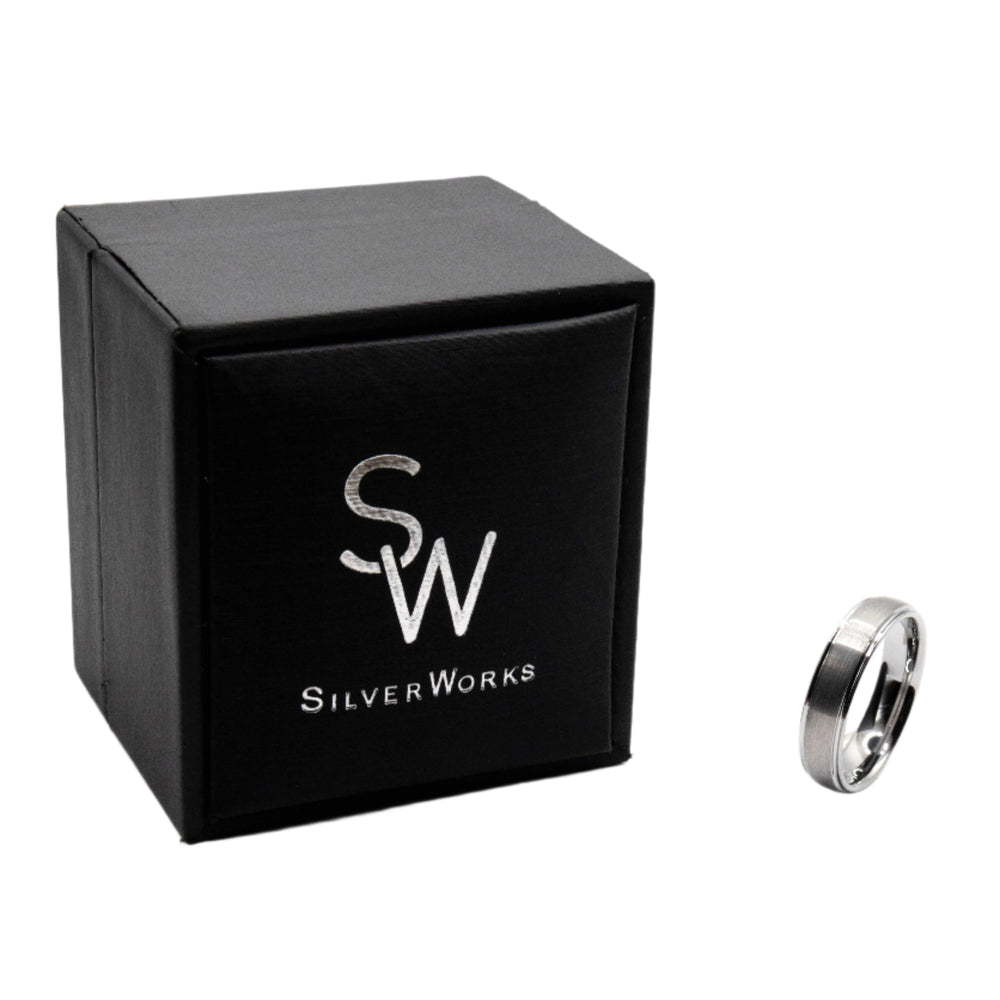 
                      
                        Sloan Matte Tungsten Wedding Band Ring | SilverWorks
                      
                    