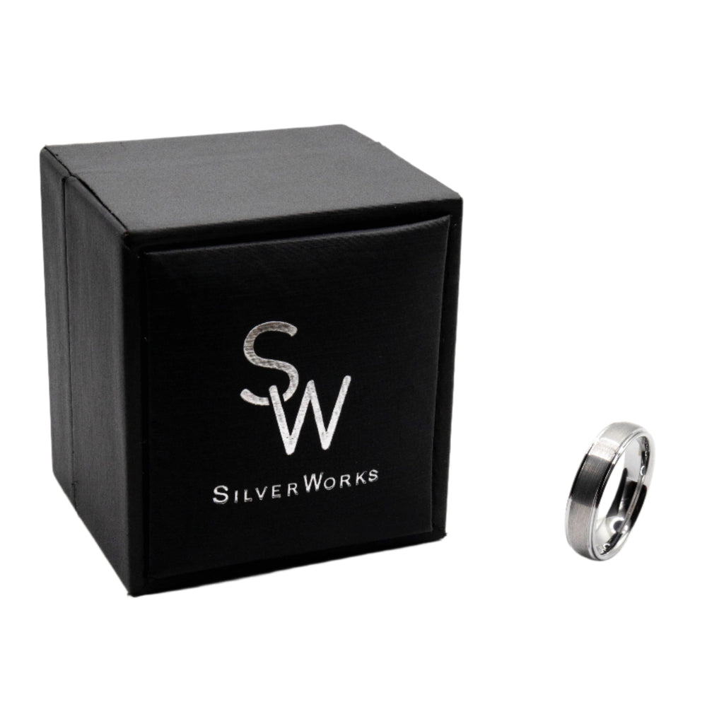 
                      
                        Sloan Matte Tungsten Wedding Band Ring | SilverWorks
                      
                    
