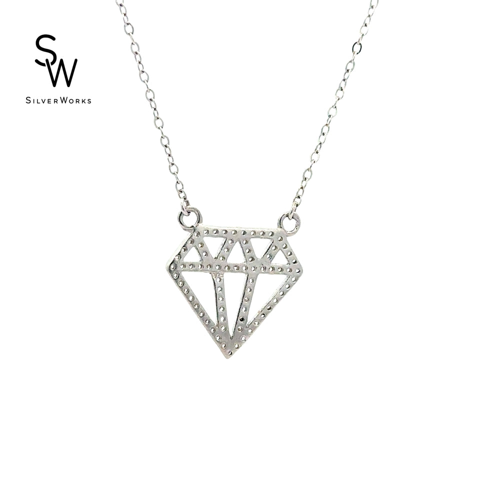 N3515 CHAIN WITH CZ CUTOUT DIAMOND SHAPE SN 3.1G