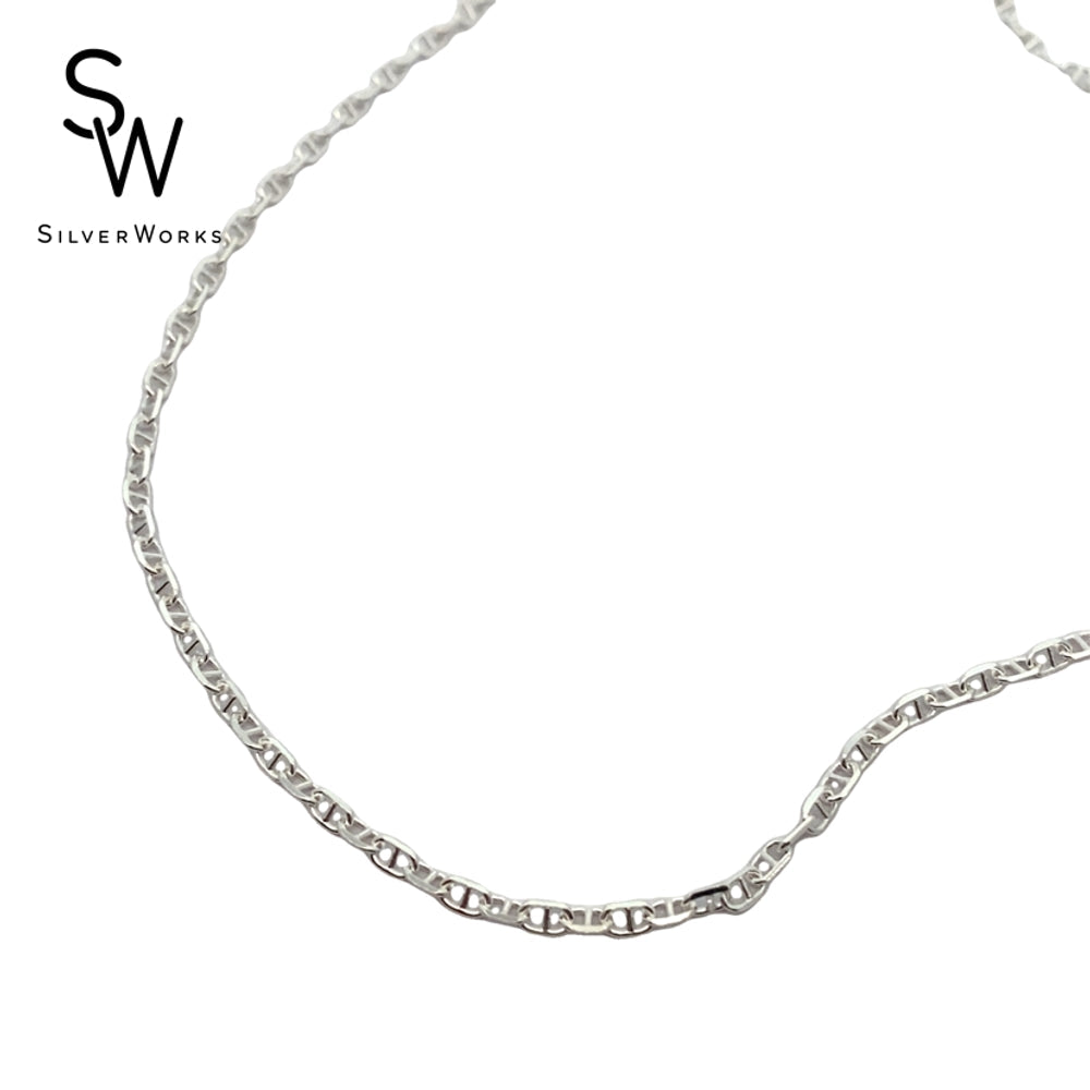 SilverWorks 18in Anchor Chain Silver Necklace N5155
