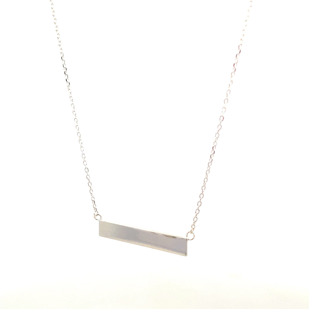 
                      
                        ID BAR PENDANT IN SILVER CHAIN NECKLACE
                      
                    