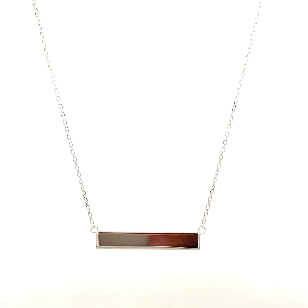 
                      
                        ID BAR PENDANT IN SILVER CHAIN NECKLACE
                      
                    