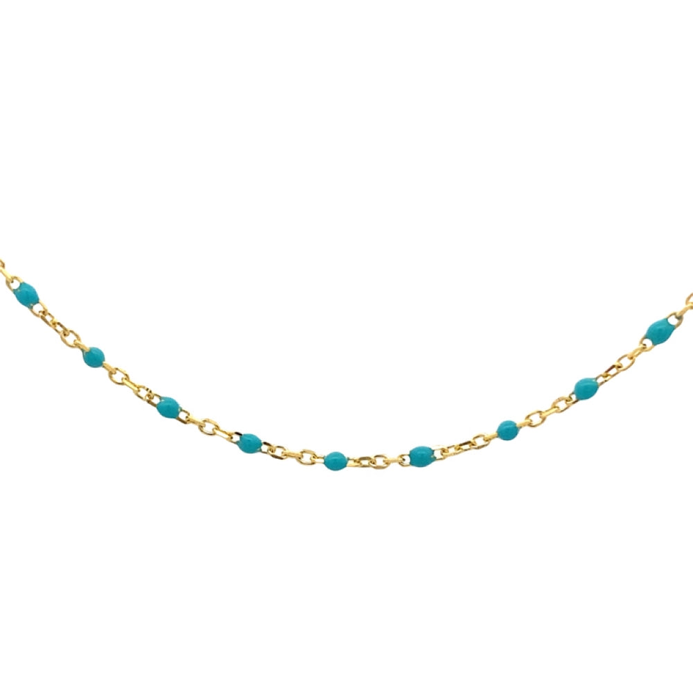 
                      
                        N5191 15IN+2.5IN GPLTD NCKLCE WTH BLUE BEAD ENML 1.6G
                      
                    
