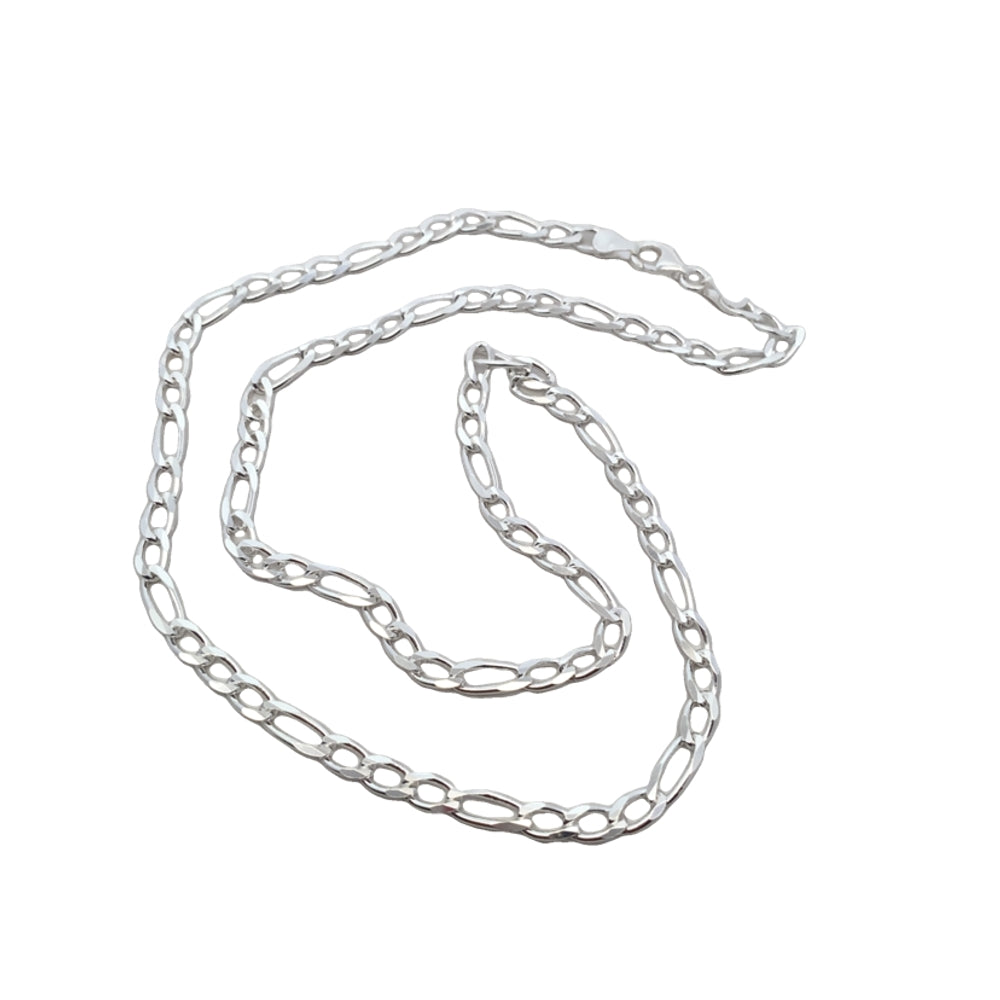 N5233 SLVR 22INCH FIGARO CHAIN NECKLCE 15.6G