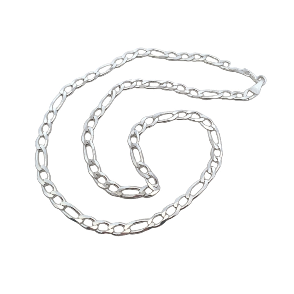 N5235 SLVR 22INCH THCK FGRO CHAIN NCKLACE 22.8G