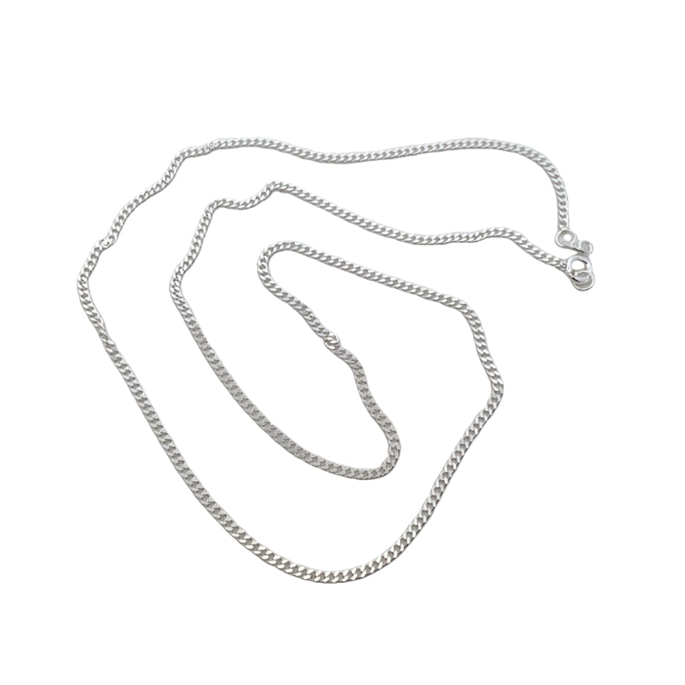 N5240 SLVR 18INCH CURB CHAIN NCKLACE 3.2G