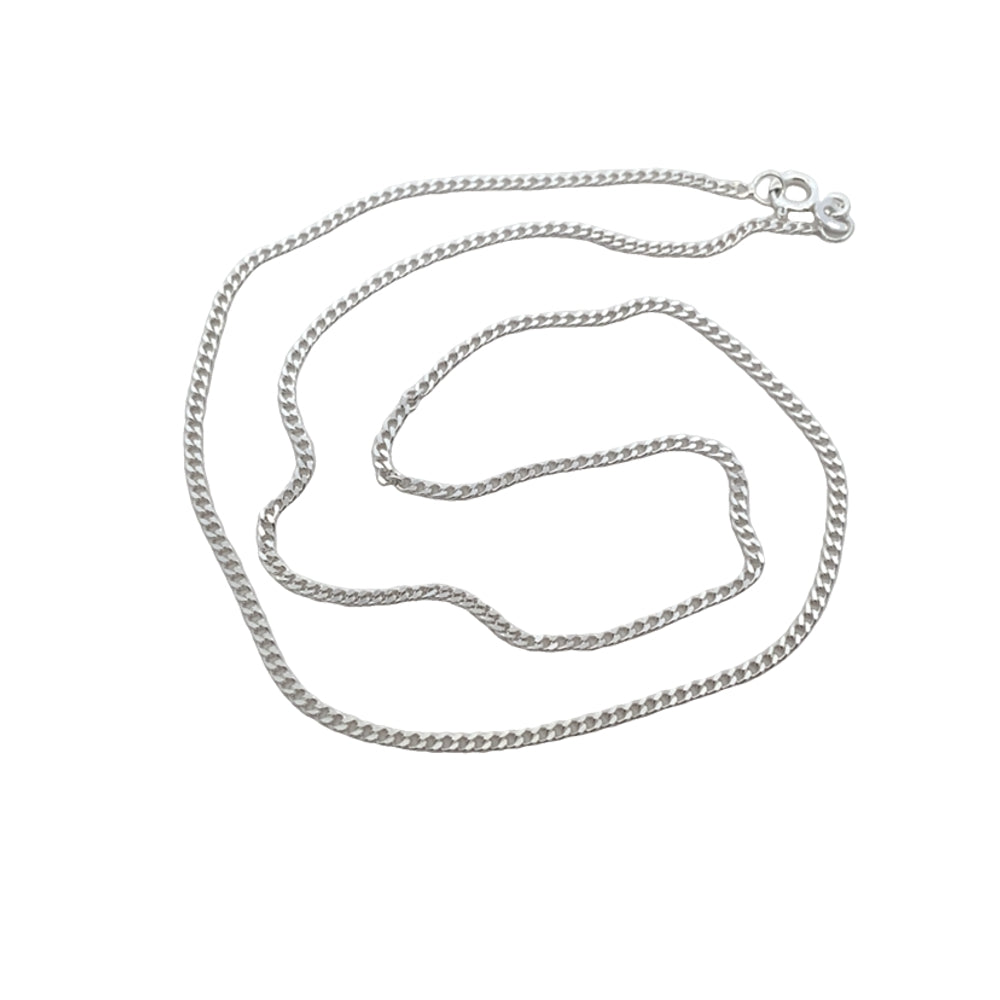 N5241 SILVER 20INCH CURB CHAIN NECKLACE 3.7G