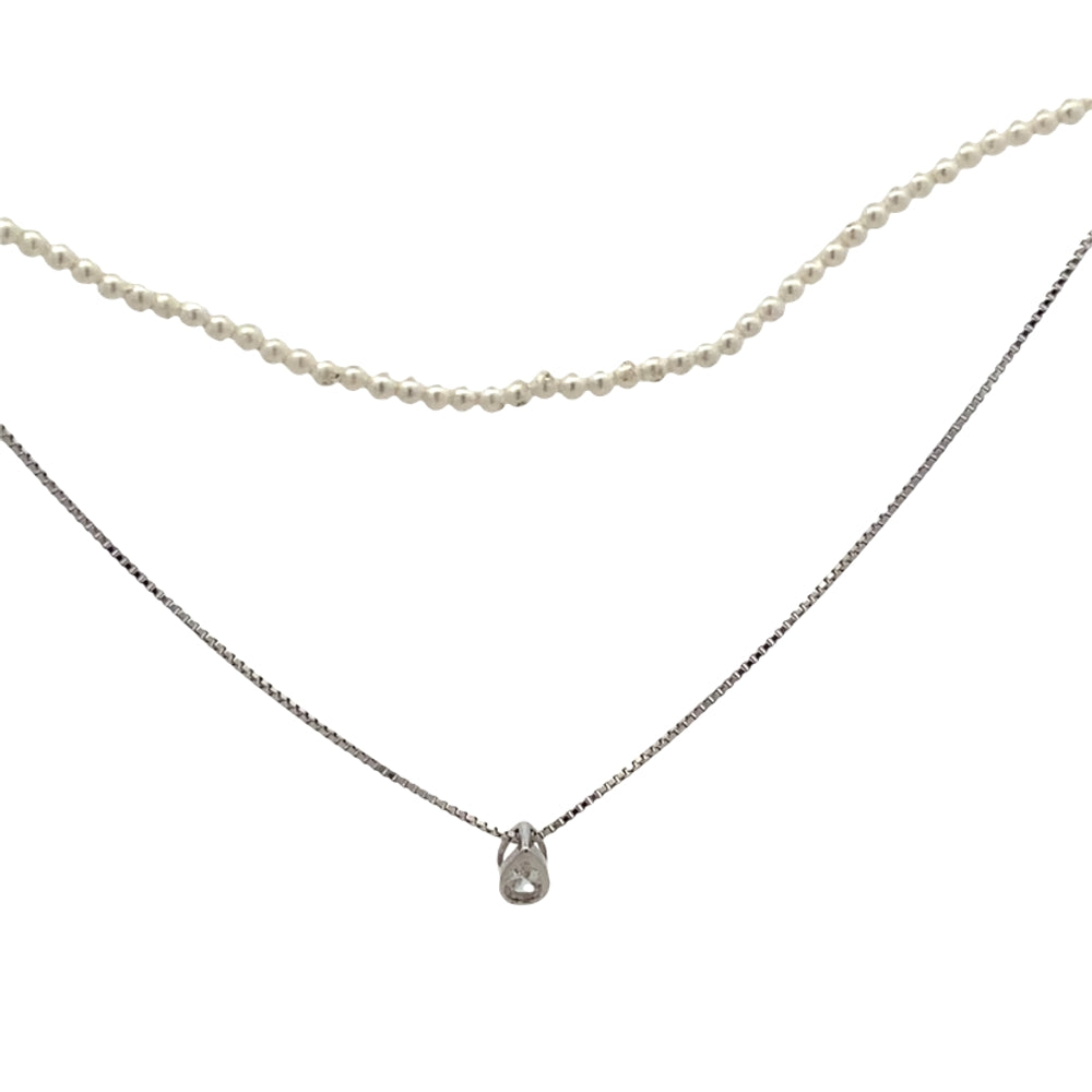 N5267 SN 1IN ADJ 14.5IN WHT BEAD 15.5IN CHN  FULLCZ TRDRP 4.1G