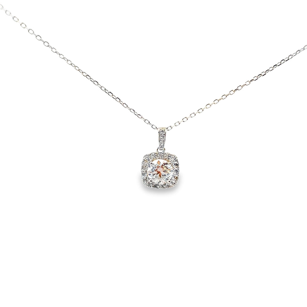 N5273 SN 16IN+2IN CHN 7MM RND 1CRT MOISSNITE CZSDE PENDANT 2.5G