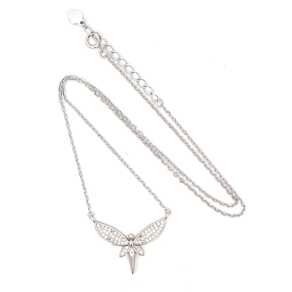 N5282 16IN+2IN CHAIN WITH 20MM FULL CZ DRGNFLY PENDANT 3.4G