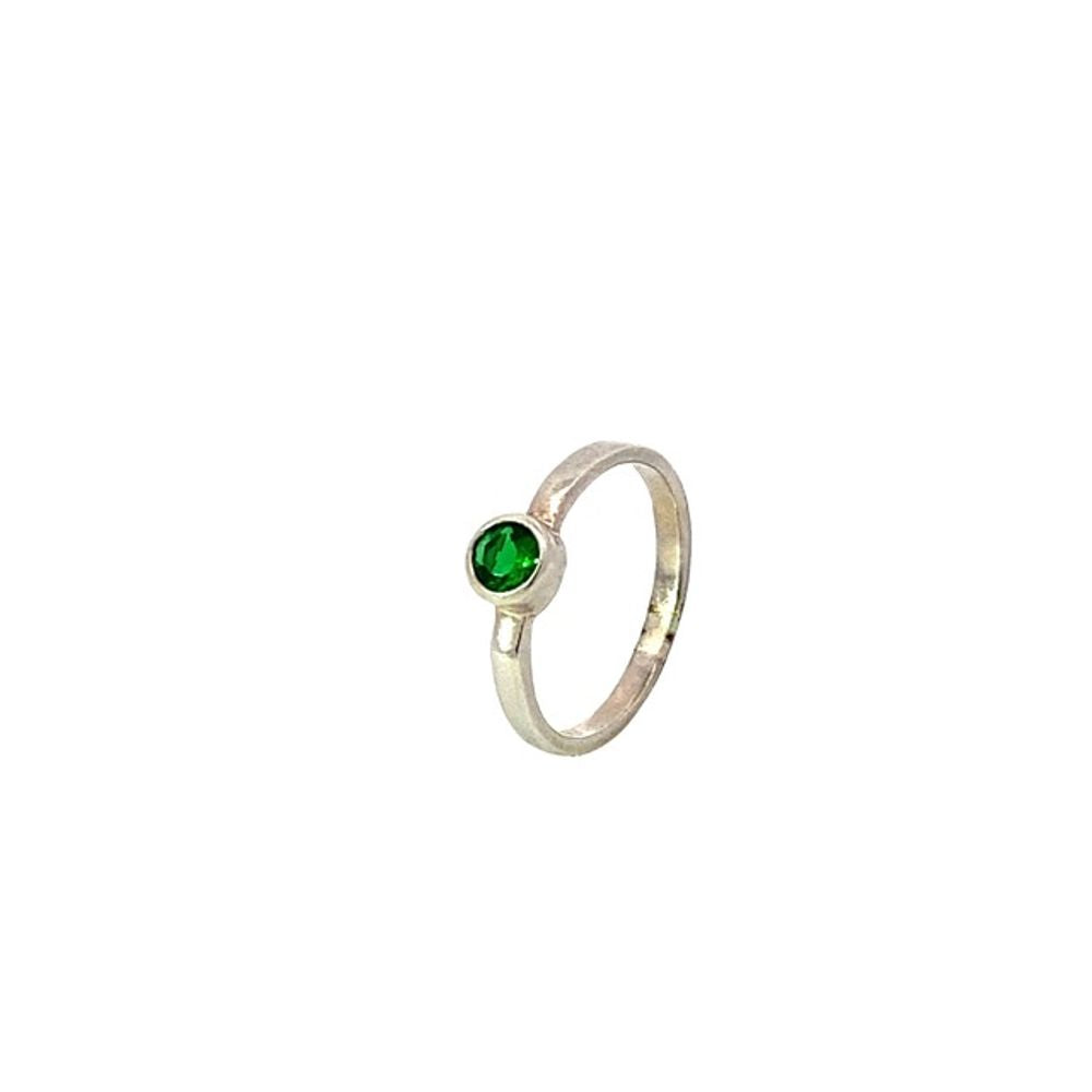 Ada Round Stone 925 Sterling Silver Promise Ring | SilverWorks