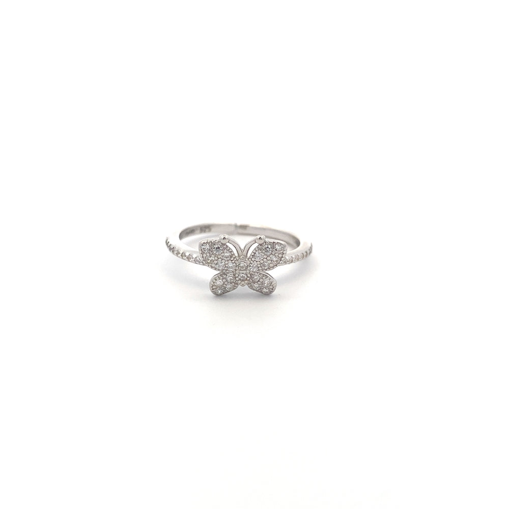 
                      
                        R6608 ADJUSTABLE SILVER HLF ETRNITY RING WTH FULL CZ BTTRFLY ON TOP
                      
                    