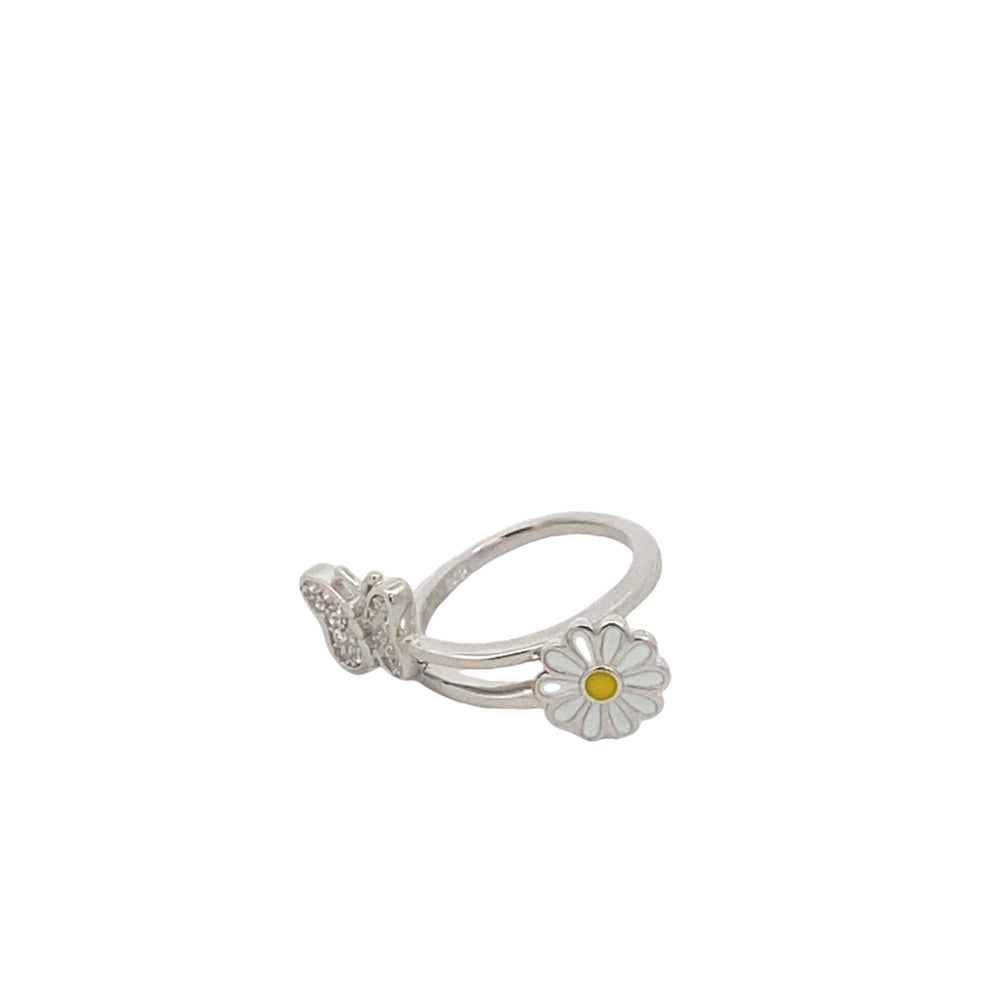 
                      
                        R6611 ADJUSTABLE SILVER RING WTH FULL CZ BTTRFLY AND DAISY FLWR
                      
                    