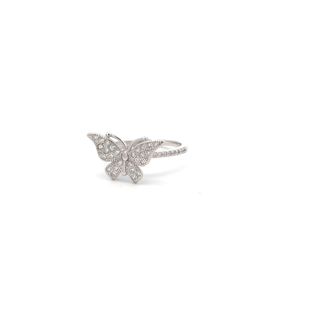 
                      
                        R6612 ADJUSTABLE  SILVER HLF ETRNTY RING WTH FULL CZ BTTRFLY ON TOP
                      
                    