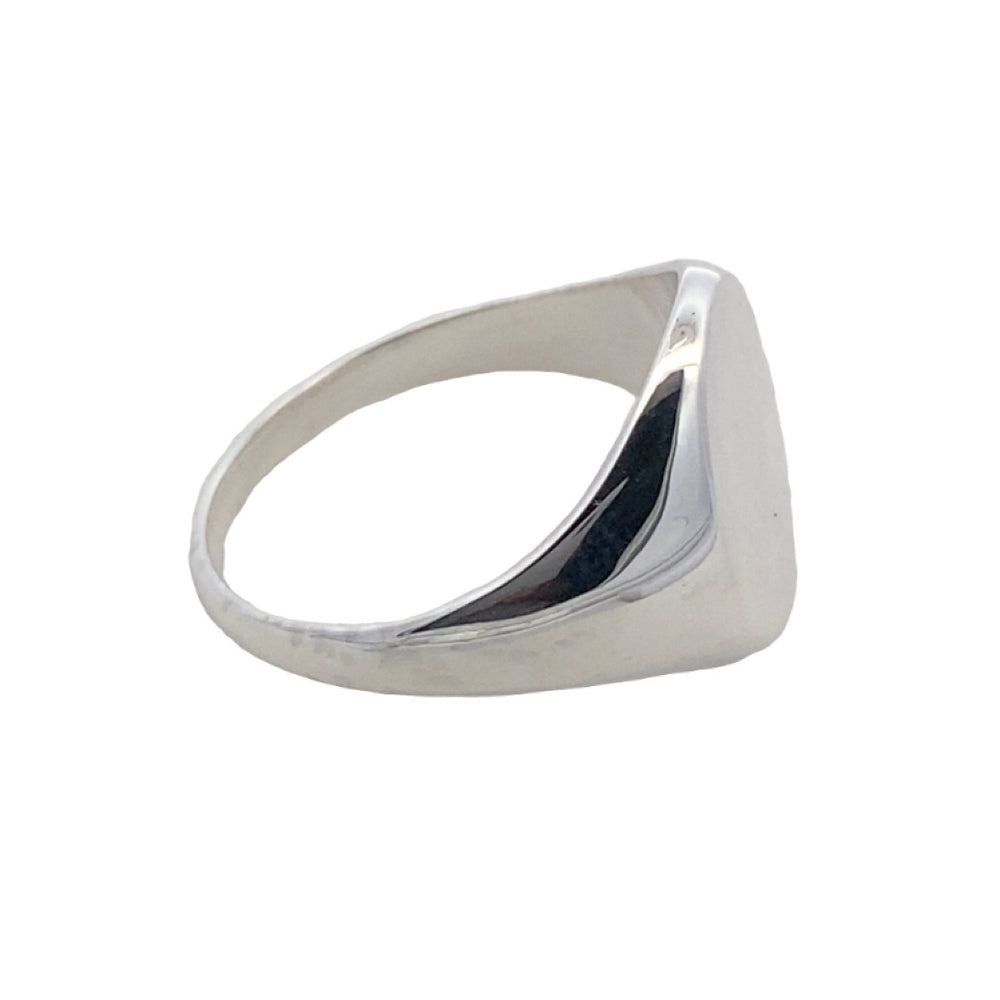 R66317 OVAL SHPD ENG GENT SILVER RING 4.5G