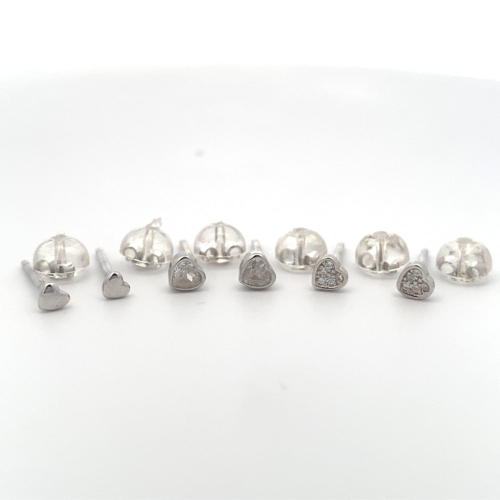 Simona Heart Microstud Earrings Set with Cubic Zirconia S688
